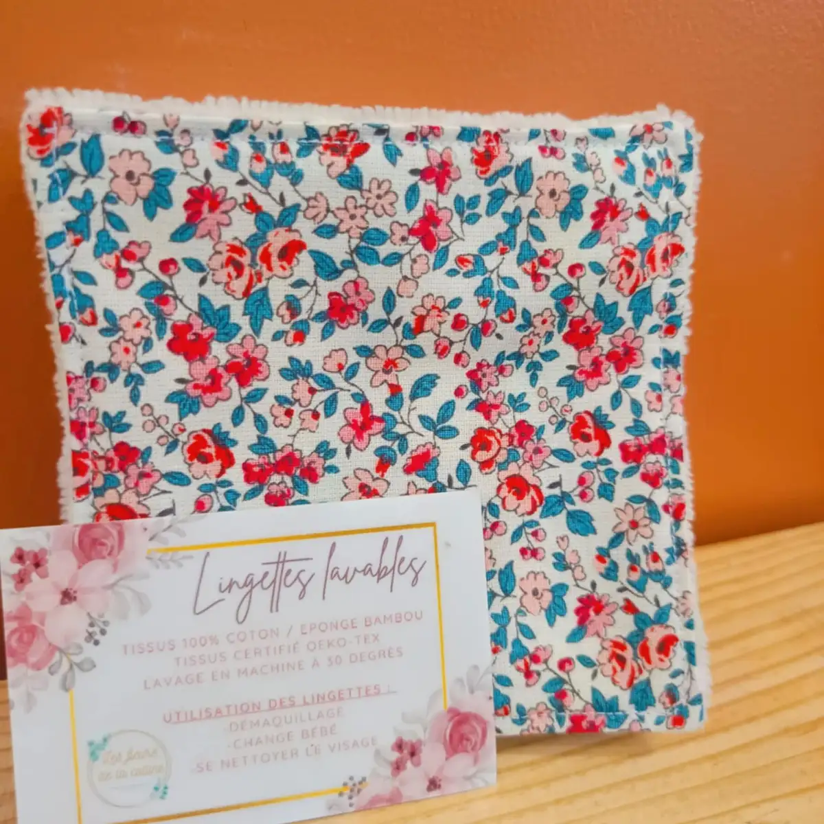 Lot de 5 lingettes lavables artisanales : démaquillez-vous avec style et douceur